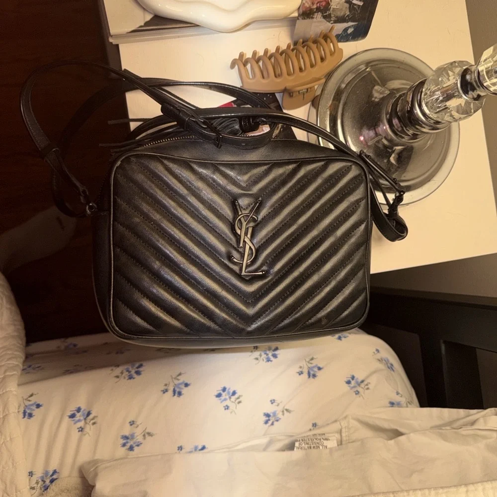 Yves Saint Laurent Metallic Black Crossbody Bag - Picture 1 of 5